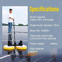 Kit de perche télescopique pour panneaux solaires de toit, ensemble de brosses de nettoyage pour fenêtres hautes