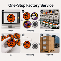 Juego de imanes de nevera personalizados de Halloween con insignias de chenilla bordadas, diseño de calabaza y fantasma, para regalos y merchandising minorista