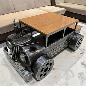 ชุดโชว์รถยนต์สไตล์อินเดียทำมือ รูปแบบรถจี๊ป วัสดุไม้ เฟอร์นิเจอร์ดีไซน์เนอร์สำหรับตกแต่งร้านอาหารและห้องนั่งเล่น - Product Image 1