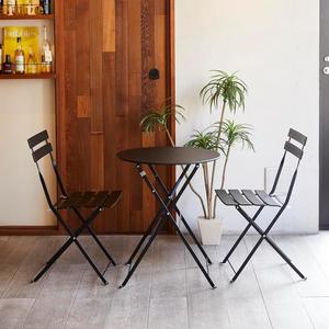 Có thể gập lại sắt Bistro Set với thiết kế tối giản 2 ghế 1 Bảng thời tiết kháng đồ gỗ ngoài trời cho khách sạn & căn hộ sử dụng - Product Image 1