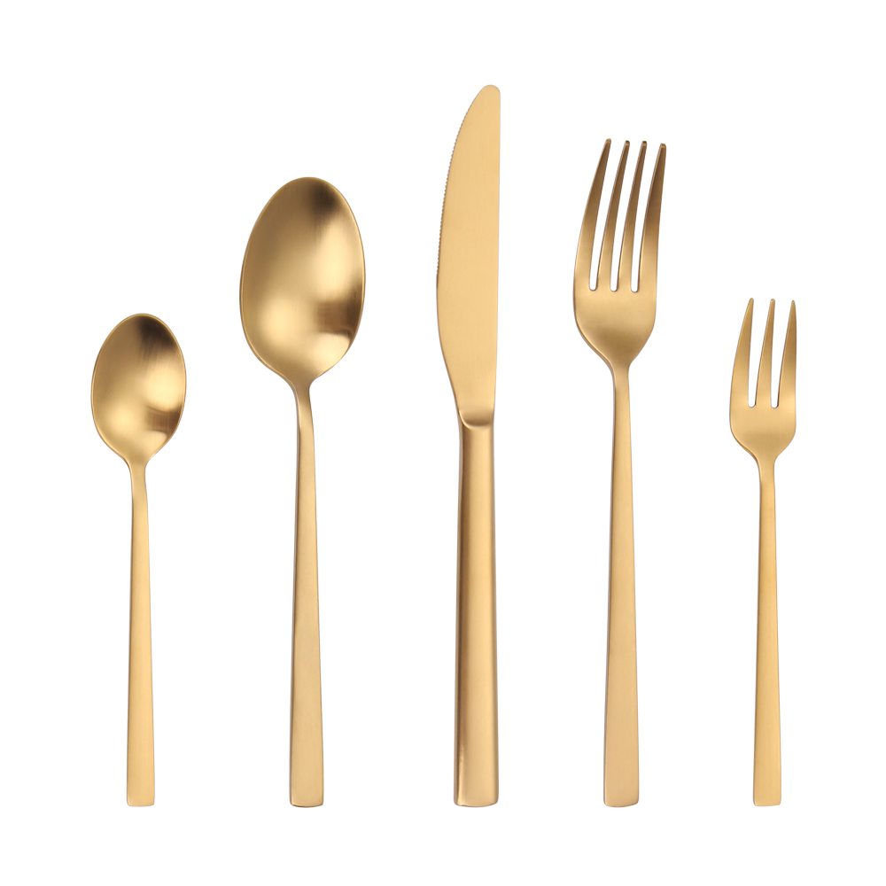 5 pezzi oro opaco (forchetta per torta)