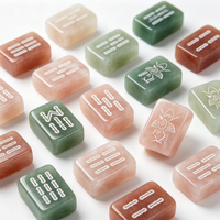 Tuiles de Mahjong en Jade Sculptées à la Main, Bords Lisses, Artisanat Américain, Jeu de Société pour Divertissement et Fêtes