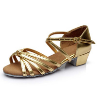 Chaussures de danse latine en gros pour filles et enfants, blanches, talon de 3 cm, confortables pour la danse de salon/salsa, semelle extérieure en daim souple