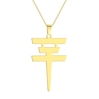 Vente en gros de bijoux pour revendeurs : Collier Tokyo Hotel tendance, pendentif chaîne en cuivre et diamant, bijoux avec logo Bill Cowlitz