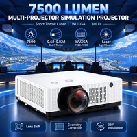Projecteur de simulation immersive 7500 lumens, projecteur laser avec correction de la géométrie du déplacement de l'objectif pour les grandes surfaces