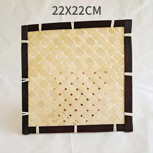Tapete Negro estilo japonés vajilla Rectangular Vintage tejido grueso restaurante Bamb aislamiento térmico posavasos promocional - Product Image 2