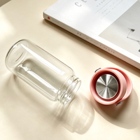 Nouvelle tasse portable en verre borosilicate de 450 ml avec poignée, couleur macaron, pour cadeau promotionnel