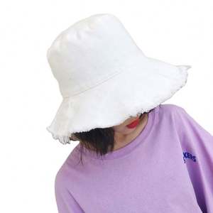 Ensemble décontracté d'été pour femme avec chapeau bob en toile de coton imprimée et casquette de soleil blanche unie – Vente en gros à prix abordable - Product Image 1