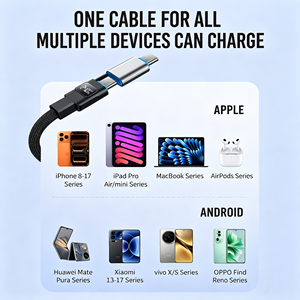 Câble de données tressé HYTO 4-en-1 60W compatible avec Huawei et <span class=keywords><strong>Apple</strong></span>, double Type-C, câble de charge rapide super 4-en-1 - Product Image 5