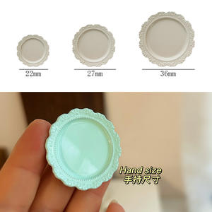 Mini assiette de table miniature, modèle de jouet, accessoires pour <span class=keywords><strong>maison</strong></span> de poupée Ob11, plateau sculpté vintage, mini ornement décoratif D605 - Product Image 2