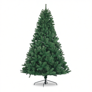 Albero di Natale Artificiale Verde in PVC, 180 cm, Pino Pieghevole con Supporto in Metallo, Non Illuminato, per Decorazioni Interne - Product Image 1