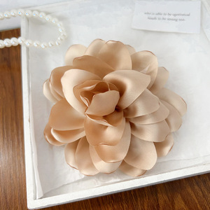 Newest Fashion Chiffon Fabric <b>Rose</b> Flower Duckbill Hairpin Hair Clip Holiday Style Hair Accessories for Women 11cm N-3510 - Product Image 5