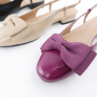 Escarpins personnalisés pour dames Sandales confortables d'été pourpres pour femmes Talon court avec nœud Fermeture Talons bas pour dames
