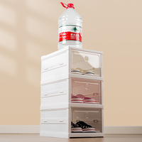 Boîte de rangement pour chaussures en plastique à 7 couches, étagère à chaussures pliable, boîte de présentation transparente pour chaussures empilables