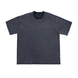 เสื้อยืดคอกลมโอเวอร์ไซส์ผ้าถักเนื้อหนา พิมพ์ลายปัก โลโก้สั่งทำพิเศษ สำหรับผู้ชาย ผ้าฝ้าย 100% ไม่หดตัว ทรงหลวมไหล่ตก - Product Image 5