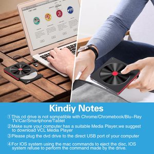 Unidad de DVD Externa Tipo-C para Computadora Portátil y de Escritorio, Unidad de CD/DVD+RW Portátil USB 3.0, Grabadora de CD ROM Delgada - Product Image 4