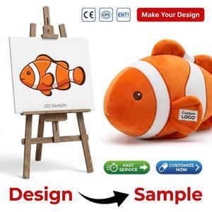 Peluche de <span class=keywords><strong>Pez</strong></span> <span class=keywords><strong>Payaso</strong></span> Personalizado con Logotipo, Juguete Educativo para Niños, Mascota de Exhibición para Acuarios - Product Image 1