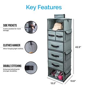 Hanging Closet Organizer and Storage <b>Shelves</b> Wardrobe Clothes Organizer for Closet Storage Organizer - Product Image 2