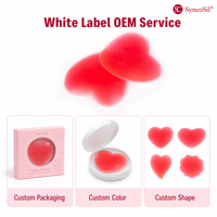 Couvre-mamelons en silicone, taille petite, invisibles, réutilisables, doux, lavables, en forme de cœur rouge, sexy pour femmes