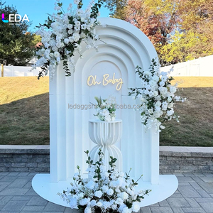 Panneau de décoration de toile de fond de mariage en PVC blanc 3D stéréoscopique personnalisable LEDA pour banquets de luxe - Product Image 2