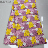 Fleur colorée africaine Soluble dans l'eau dentelle cordon dentelle tissu Guipure dentelle pour les femmes nigérianes robe