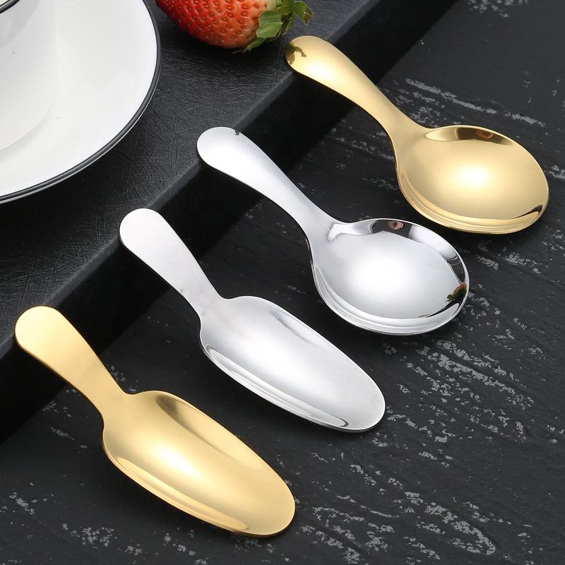 Ciieeo 3-Piece Short Handle Stainless Steel Spoons - Mini Dessert & Condiment Utensils