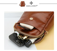 Untuk Carteras Fashion Long Large Capacity Waterproof Oil Wax Zipper Closure Wallet Messager Bag untuk Wanita