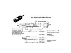 การชำระเงินออนไลน์ E2S-W14 12 ถึง 24 VDC 1.6 มม. 3 สาย IP67 เซ็นเซอร์ตรวจจับระยะใกล้แบบเหนี่ยวนำ - Product Image 5