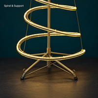 Guirlande lumineuse LED spirale de Noël 1,5m 1,8m avec étoile 2700K, lampe décorative d'intérieur AC 220V IP44, portable et facile à installer