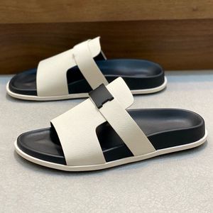 Sandalias de Playa de Lujo de Primera Calidad, de Cuero Genuino, Punta Abierta, Resistentes al Desgaste, Antideslizantes, con una Sola Correa, Cómodas y Suaves para Hombre - Product Image 1