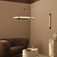 Lustres modernes de luxe en verre rond et métal, lampes à LED circulaires, luminaires suspendus pour la décoration de la maison