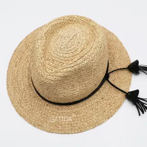Wholesale premium sombrero woman summer Beach against UV Sun protection V-shaped soft Panama straw hats Factory direct supply