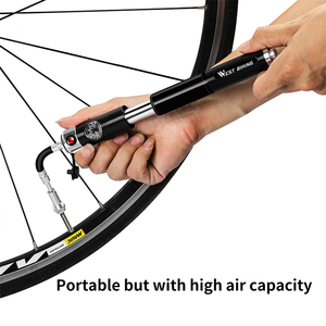 Mini <span class=keywords><strong>pompe</strong></span> à vélo portable 160 PSI avec manomètre, tuyau, gonfleur de pneus, accessoires de vélo de route <span class=keywords><strong>VTT</strong></span>, alliage d'aluminium - Product Image 6