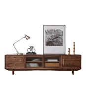 Ensemble meuble TV et table basse en bois de cerisier massif de style nordique, mobilier de salon moderne de style japonais, réglable et coulissant