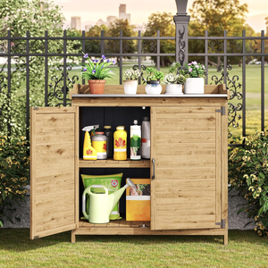 Table pour plantes moderne et écologique avec base et plan de travail des armoires de jardin pour l'extérieur - Product Image 2