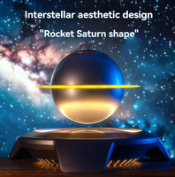 Suspension magnétique Saturne pour haut-parleur avec horloge, design portable étanche, connexion sans fil, éclairage LED RVB