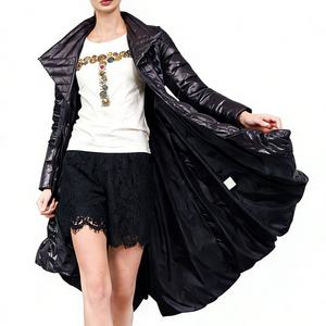 Veste longue d'hiver respirante Boying à col long et taille cintrée, grande veste ample et élégante à ourlet évasé pour femmes ODM / OEM - Product Image 3