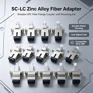 อะแดปเตอร์ไฟเบอร์ออปติกแบบ SC‑LC Simplex ตัวเรือนโลหะผสมสังกะสี ค่าการสูญเสียการแทรกที่ต่ำ UPC Fiber Flange Coupler สำหรับแผงแพทช์โทรคมนาคม - Product Image 1
