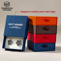 Boîte à bijoux en papier faite à la main avec logo personnalisé et fermeture à cordon, couleurs personnalisées - Emballage pour collier, bague, boucles d'oreilles, bracelet, boîte à tiroir