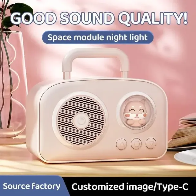 New Mini Retro Wireless for Speaker Plastic Cartoon IP Space Cabin Atmosphere Light Hi Fi Stereo Portable Desktop
