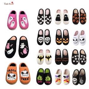 <span class=keywords><strong>Casa</strong></span> su misura cotone Fuzzy frutta animale leopardo stampa di natale <span class=keywords><strong>pantofole</strong></span> di Halloween per le donne degli uomini - Product Image 3