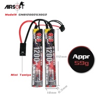 Baterai Li-po GNB GAONENG 1200MAH 2S 7.4V 30C 60C Baterai LiPo RC Standar Profesional Baterai AirSoft Konektor Mini Tamiya