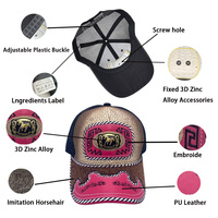 Gorra de Béisbol Unisex con Logo 3D de Metal Estilo Occidental, Informal, de Mezclilla, Lona, Malla, para Pesca al Aire Libre