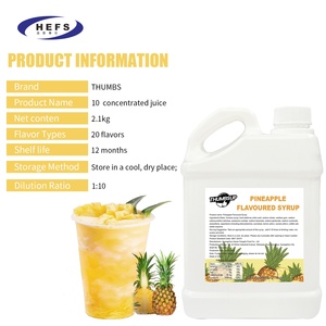 Ingrédients liquides de sirop aromatisé aux fruits concentrés de jus d'ananas pour le thé à bulles Smoothie Slush thé fruité pour les magasins de thé au lait - Product Image 6