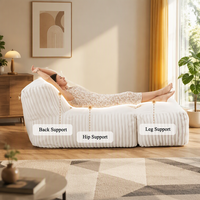 Canapé modulaire de relaxation en tissu compressé sous vide pour salon et projets hôteliers