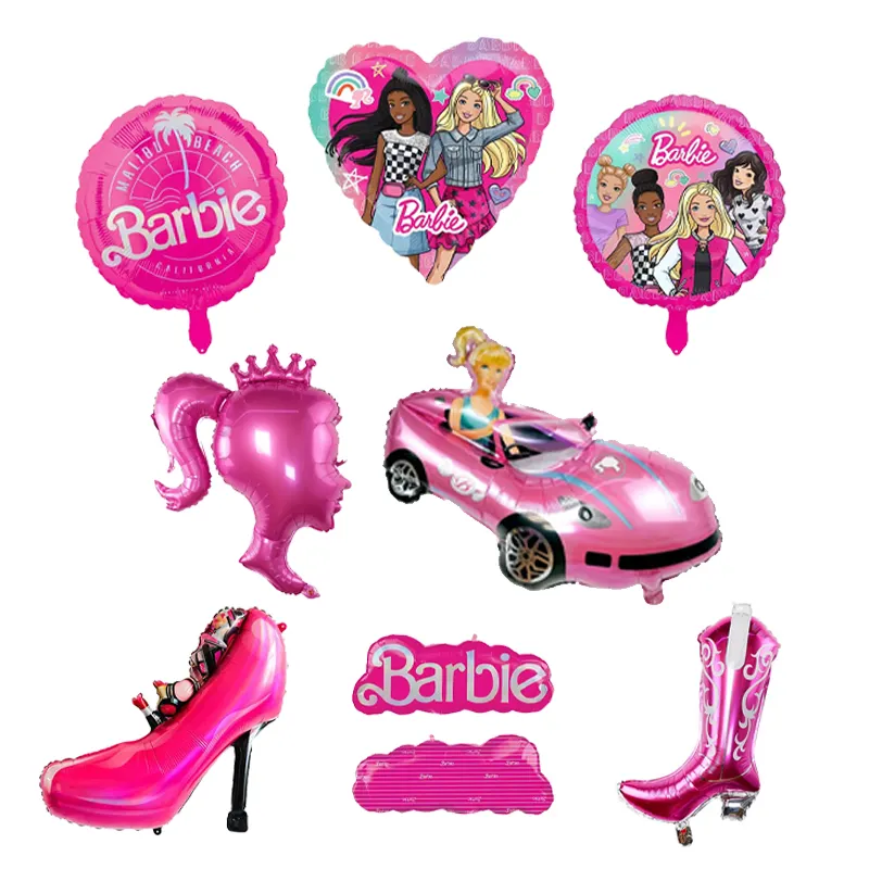 Globo de papel de aluminio rosa para niña Princesa, globo de papel de aluminio de tacón alto para niña, decoración de fiesta de cumpleaños