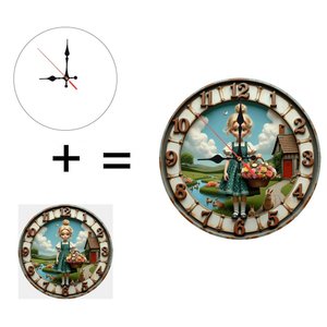 Round Wooden Wall <b>Clock</b> 25x25Cm Silent Non Ticking For Living Room Home Decor - Product Image 6