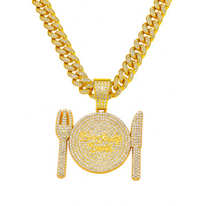 Nuevo Collar Colgante Redondo de Aleación Hecho a Mano, Diseño Sencillo y de Lujo Ligero, Estilo Hip Hop, Chapado en Oro, para Hombre - Product Image 1