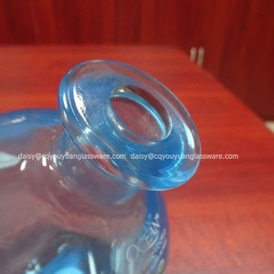 Botella de <span class=keywords><strong>Vodka</strong></span> Ocean de 1 Litro, Forma de Bola, Vidrio <span class=keywords><strong>Azul</strong></span>, 1000 ml, con Fondo Inclinado - Product Image 3