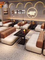 Canapés et chaises de salle à manger commerciaux en cuir modernes - Mobilier de restaurant écologique et imperméable pour bars, restaurants, cafés